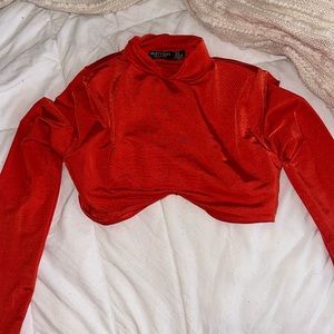 Nasty gal crop top, mini turtle neck long sleeve, size 0. In great condition!